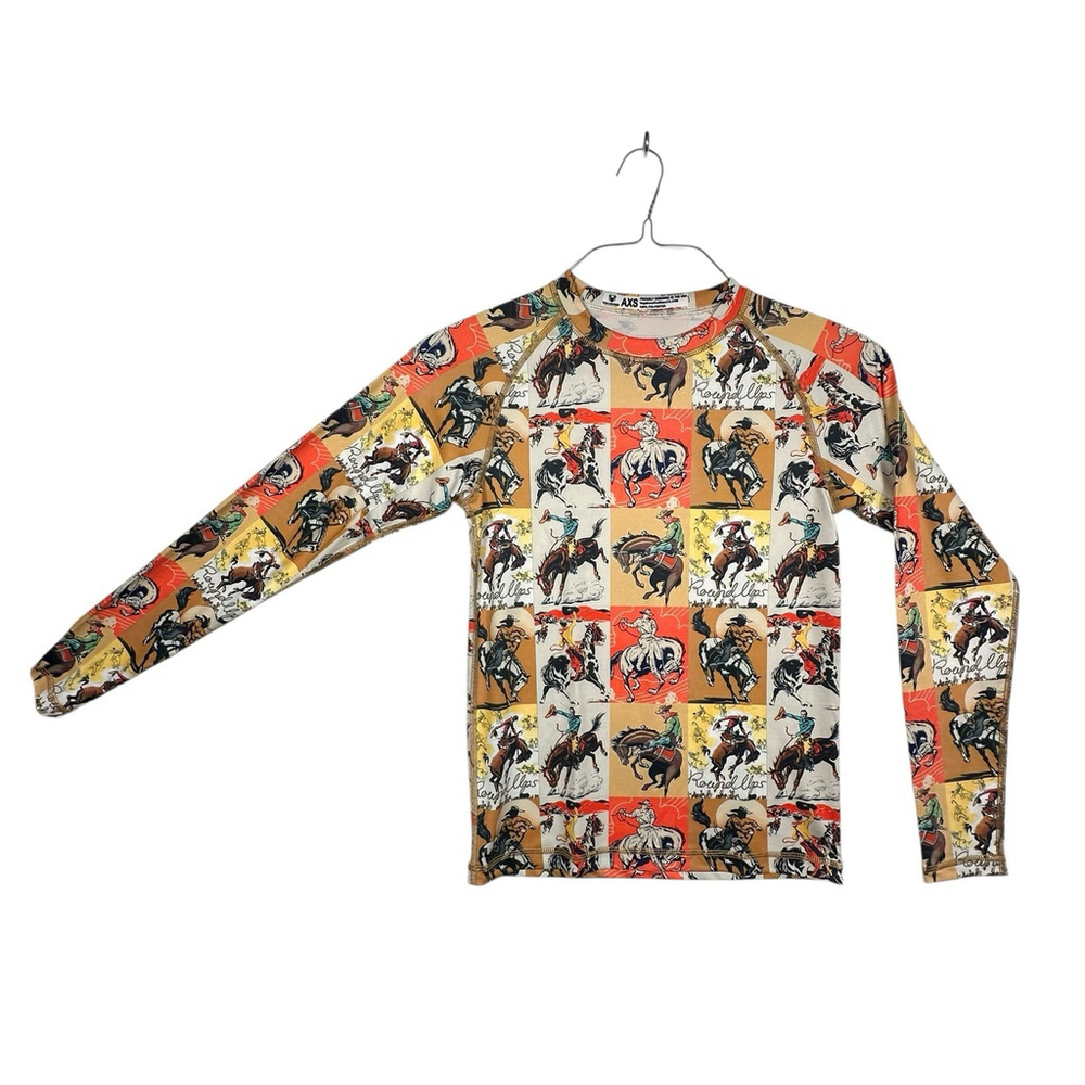 Rodeo Bucking Bronco Vagabond Outfitters Womens Long Sleeve Top X Small